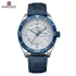 NAVIFORCE NF9209 Original Business Men's Watches Waterproof Casual Sports Military Leather Wristwatch  Man Quartz Calendar Clock - Blue Silver